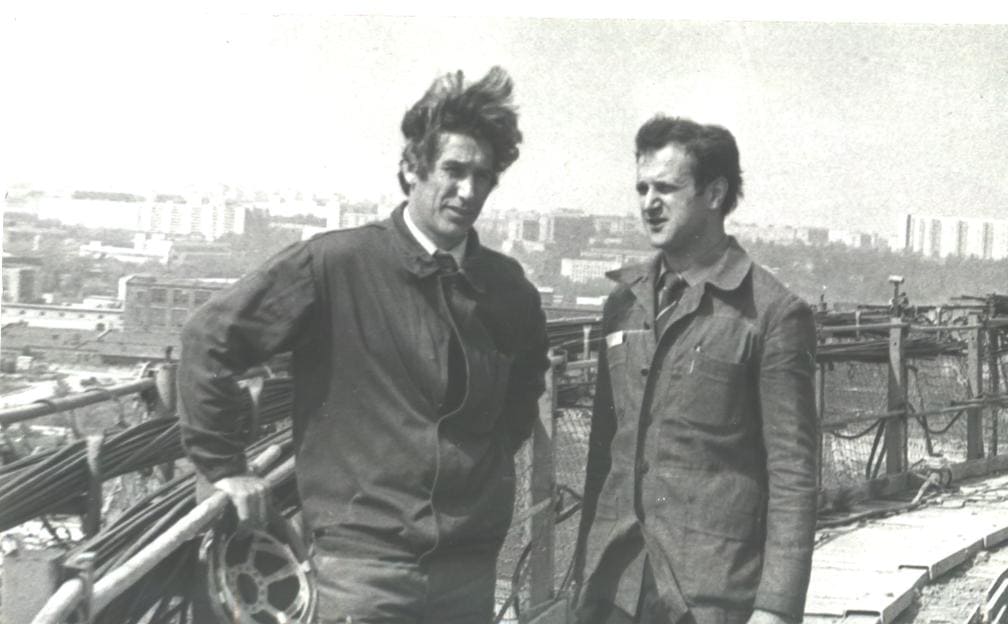 главный технолог В.О.Гидроспецстрой Минэнерго СССР А.Б.Тринкер (справа) и директор строящейся станции М.И.Приблуда